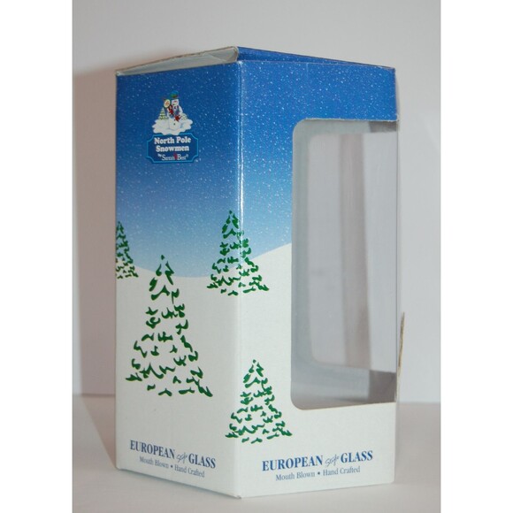 LARGE NORTH POLE SNOWMAN EUROPEAN SANTA'S BEST BLOWN GLASS CHRISTMAS ORNAMENT 7" - Picture 10 of 12